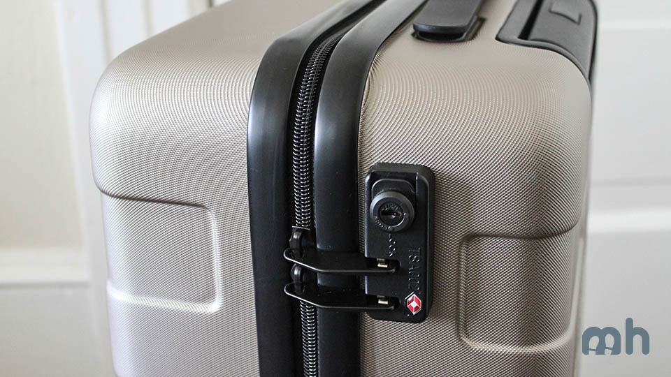 TSA zipper lock on the side of the suitcase.